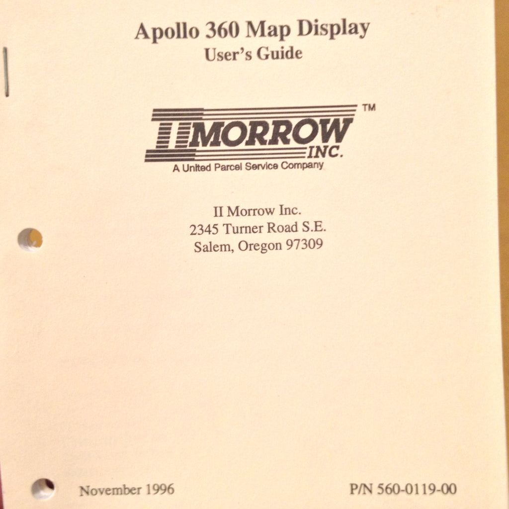 Apollo 360 Map Display User's Guide.  Circa 1996.