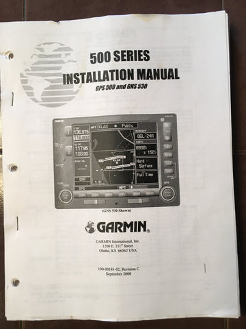 Garmin 500 Series, GPS 500 & GNS 530 Install Manual.