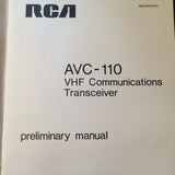 RCA AVC-110 VHF Com Install Manual.