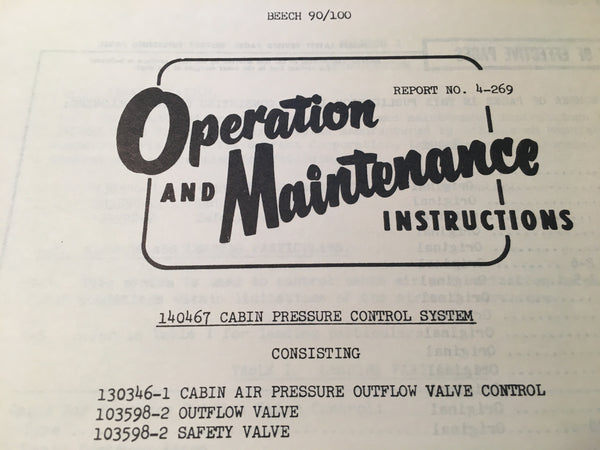 AiResearch Cabin Pressure Control 140467 Service Manual. – G's