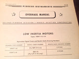 1944 Bendix Pioneer Low Inertia Motors 10047-1-A & 10047-2-A Overhaul Manual.