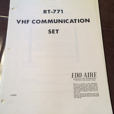 Edo-Aire RT-771 Install, Service & Parts Manual.
