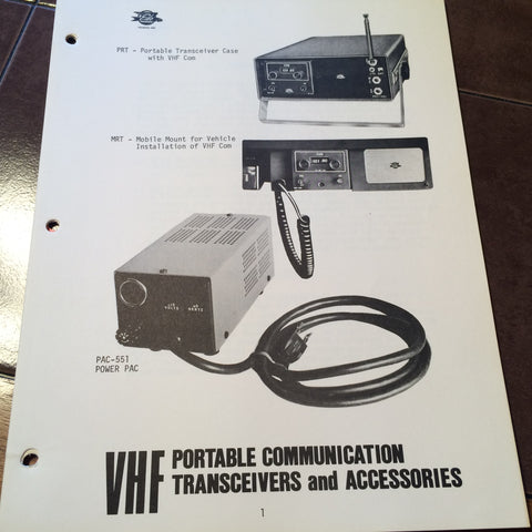Edo PRT Unicom Case, MRT Vehicle Mount & PAC-551 Power Pac Install Service Manual.  Circa 1976.