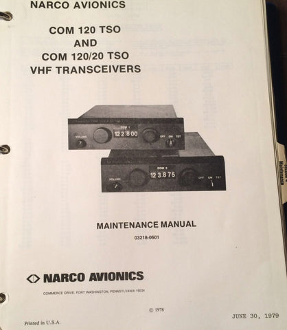 Narco Com 120 TSO, Com 120/20 TSO Service & Parts Manual.