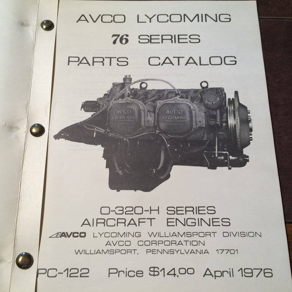Lycoming O-320-H, 76 Series Engine Parts Manual. – G's Plane Stuff
