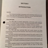 Terra TMA 230 Audio Install Operator's Manual.