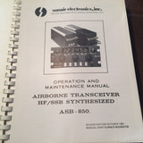 Sunair ASB-850 Operation, Install & Maintenance Manual.