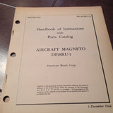 1944 Bosch DF18RU-1 Magneto Service & Parts Manual.