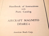 1944 Bosch DF18RU-1 Magneto Service & Parts Manual.