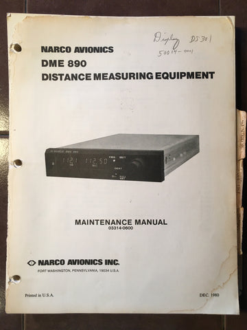 Narco DME 890 Service & Parts Manual.