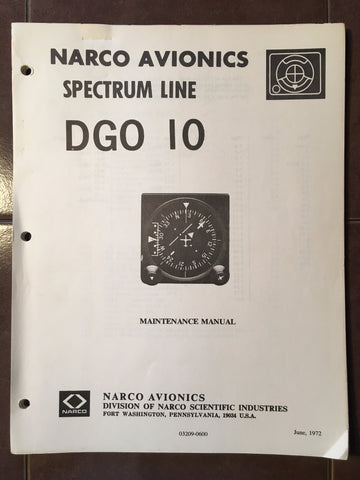 Narco DGO-10 Service & Parts Manual.