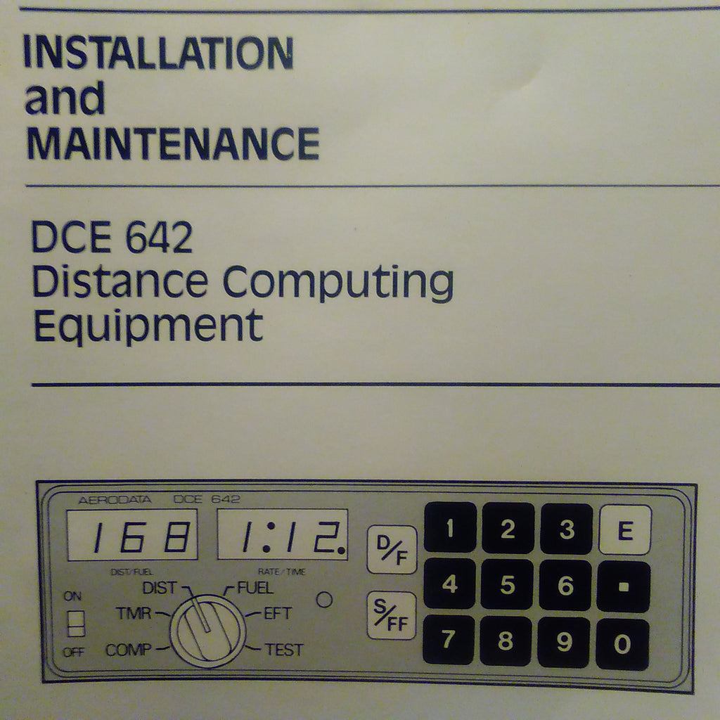 AeroData DCE-642 Distance Computer Install Service Parts Manual.