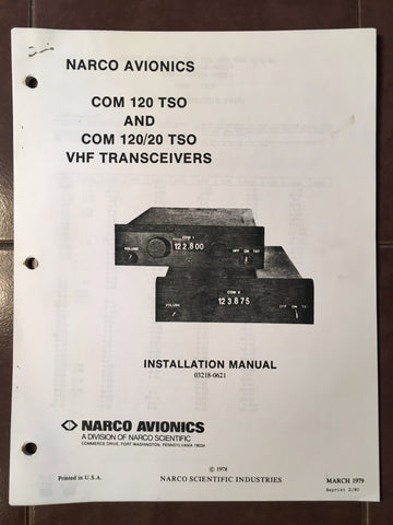 Narco Com 120 and Com 120/20 Install Manual.