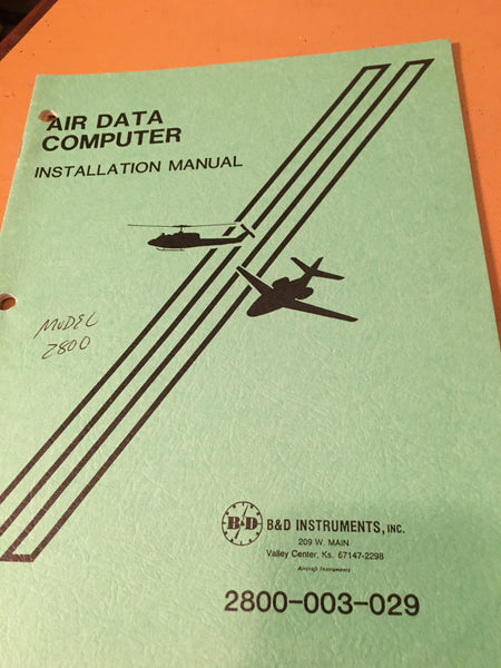 B1 Air Data Module B & D Instruments Air Data Computer 2800 Series Install Manual. – G's ...