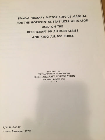 PM46-1 Motor Horizontal Stabilizer Actuator Service manual.