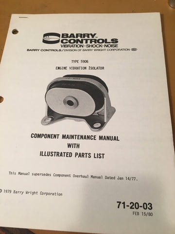 Barry 5906 Engine Vibration Isolator Service & Parts Manual.