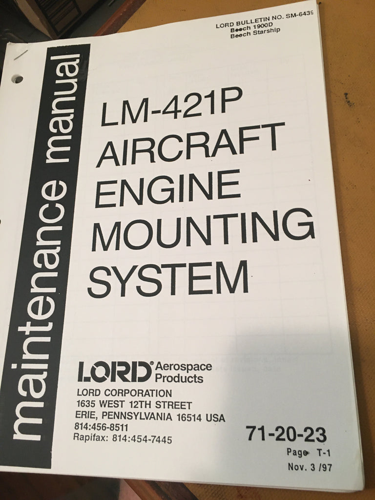 Lord LM-421P Engine Mount System Maintenance Manual.