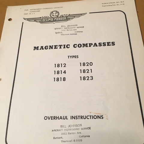 Eclipse-Pioneer 1812 1814 1818 1820 1821 1823 Magnetic Compass Overhaul Manual.