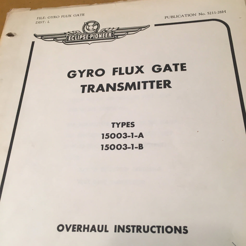 Eclipse Pioneer Gyro Flux Gate Transmitter 15003-1-A & 15003-1-B Overhaul Manual.