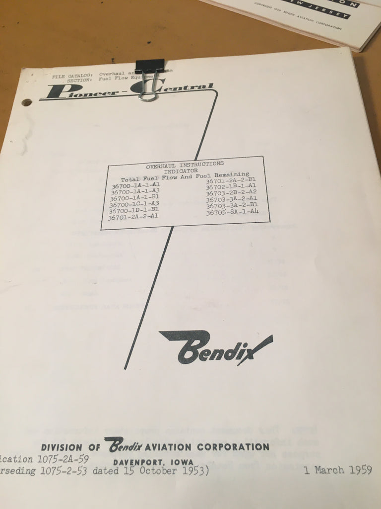 Pioneer Total Fuel Flow & Fuel Remaining Indicator Overhaul Manual.