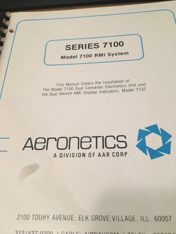 Aeronetics 7100 RMI System Install Manual.