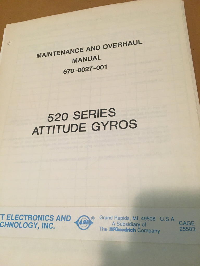 JET 520 Series Attitude Gyros Service Manual