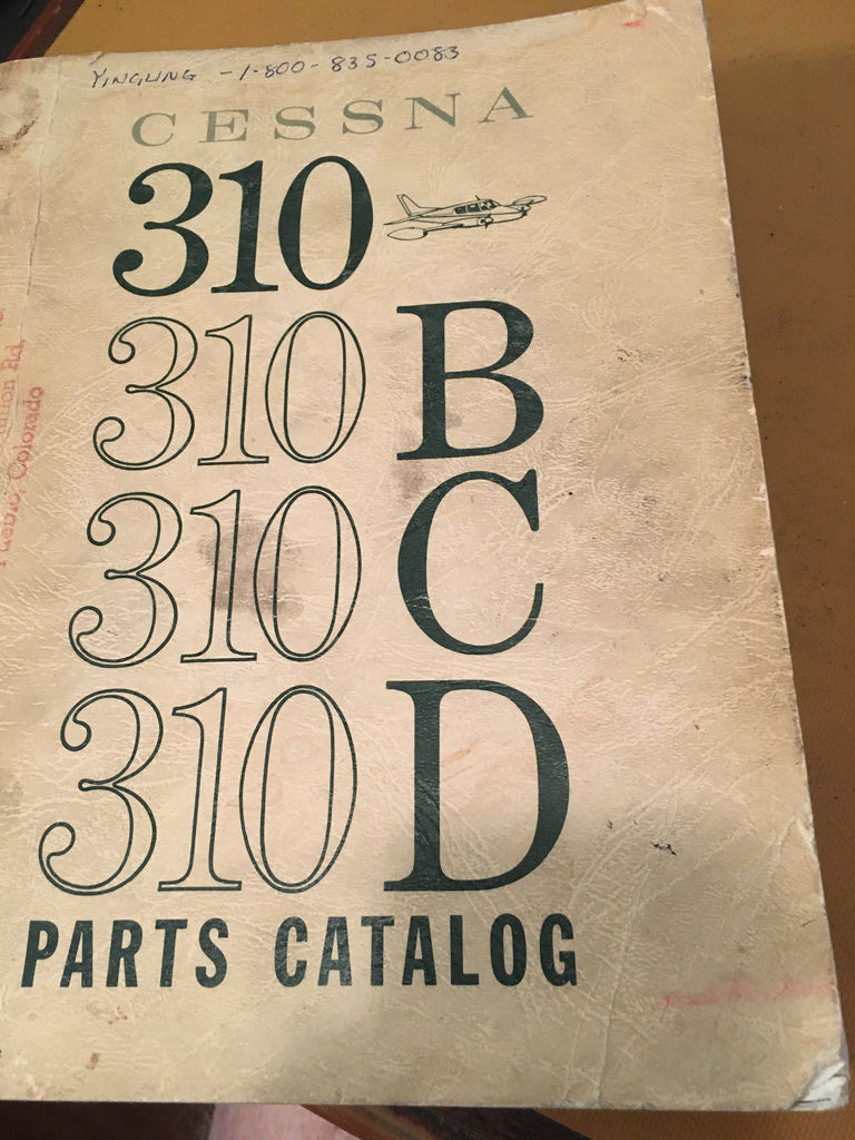 Cessna 310, 310B, 310C & 310D Parts Manual.