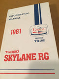 1981 Cessna TR182 Turbo Skylane RG Pilot's Information Manual.