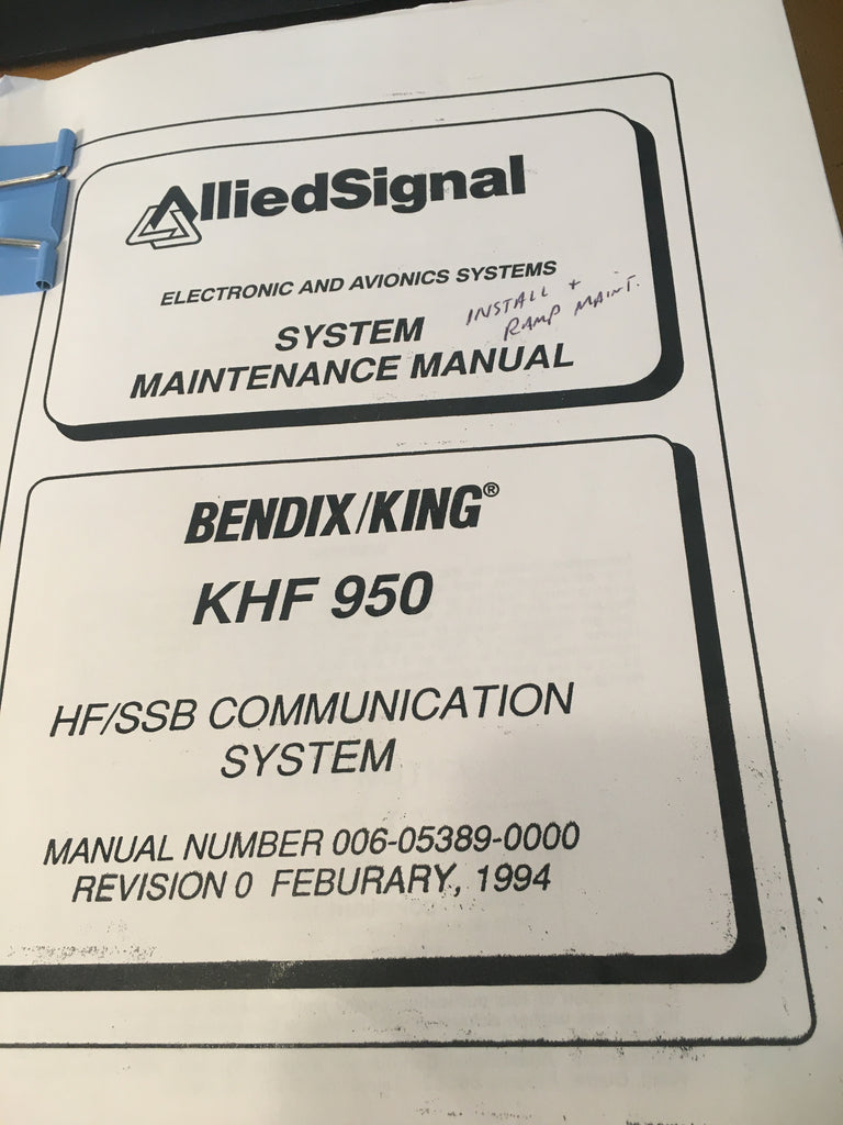 King KHF-950 HF System Maintenance Manual.