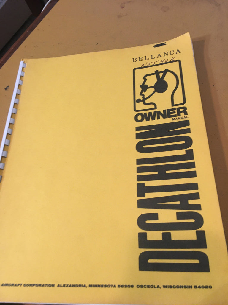 Bellanca Decathlon 8KCAB Owner Manual.