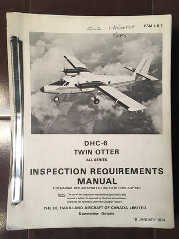 de Havilland DHC-6 Twin Otter Inspection Requirements Manual.
