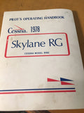 1978 Cessna Skylane RG, R182 Pilot's Operating Handbook. POH.