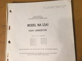 Bendix NA-S3A1 Carburetor Parts Manual  as used on Continental Engines.