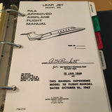 Gates Learjet Model 25 Airplane Flight Manual