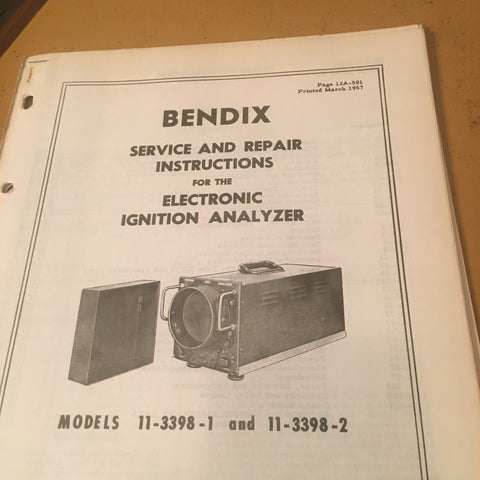 Bendix 11-3398-1, 11-3398-2 Ignition Analyzer Service & Repair Manual.