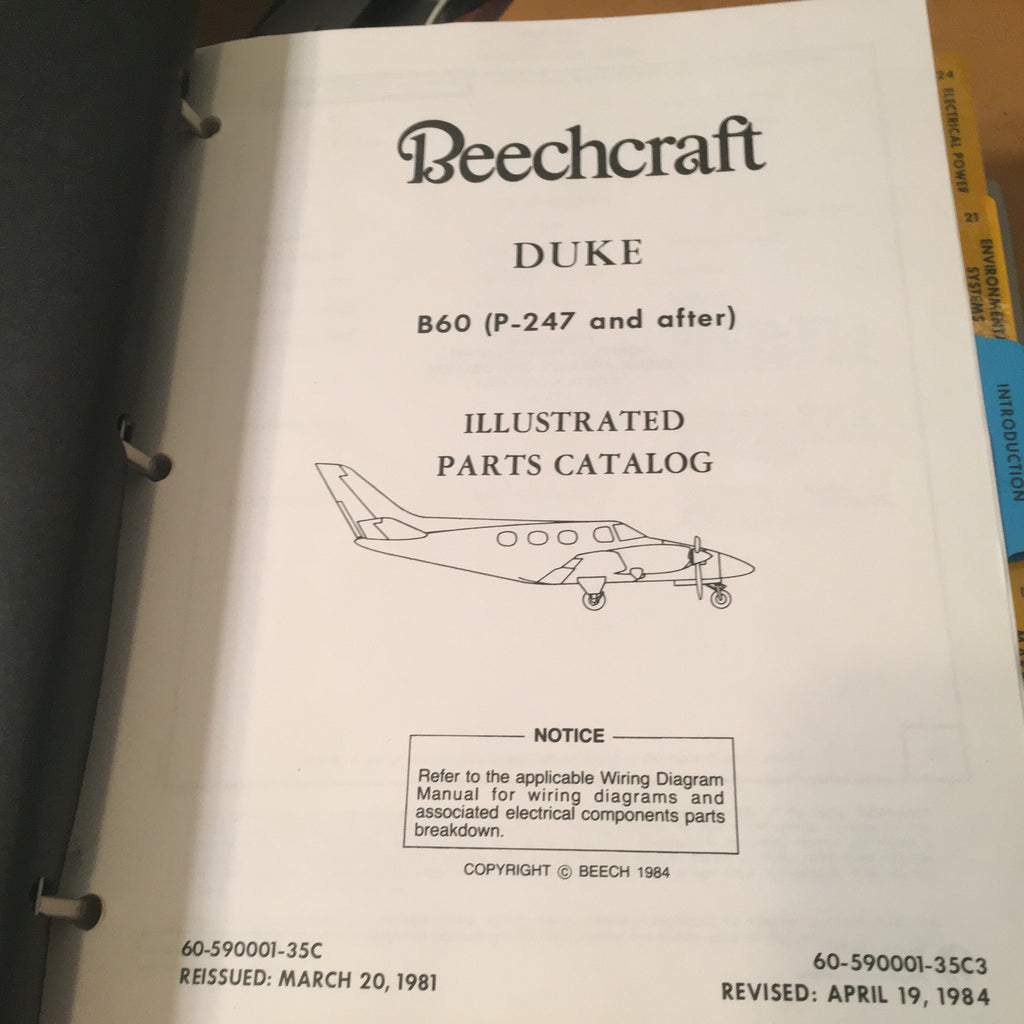 Duke B60 Checklist.pdf Beechcraft Duke B60 Parts Manual. – G's Plane Stuff