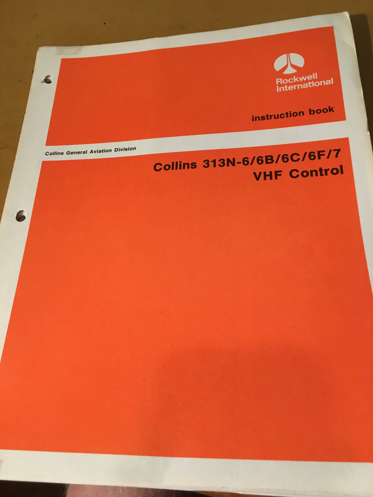 Collins 313N-6/6B/6C/6F/7 VHF Control Install & Service manual.