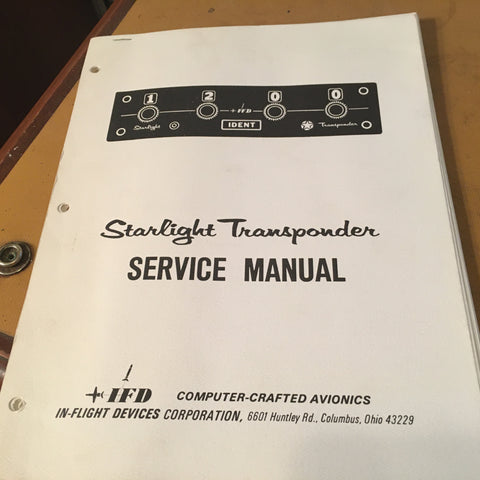 IFD Starlight Transponder Service & Parts Manual.