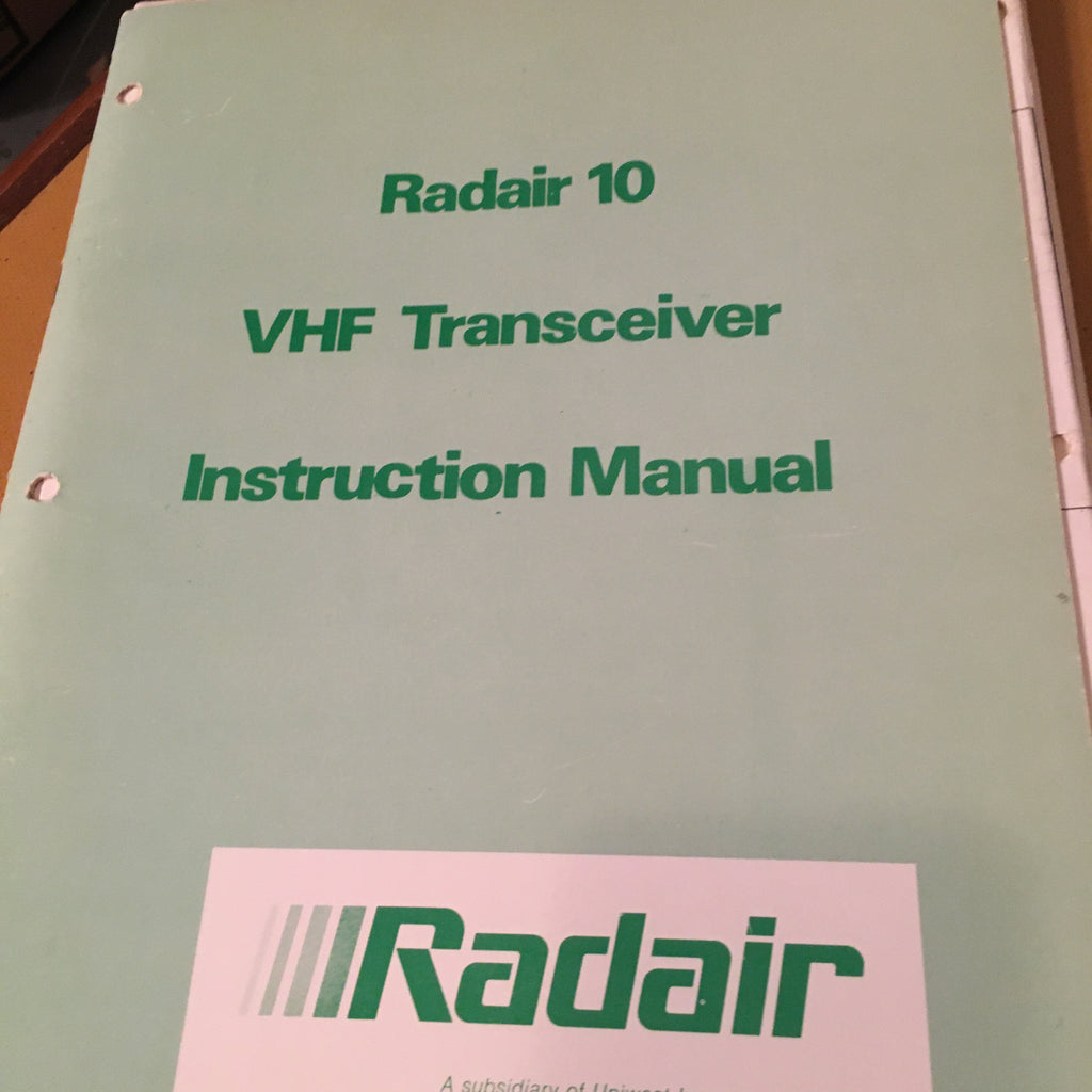 Dynair Radair 10 Install, Service & Parts Manual.