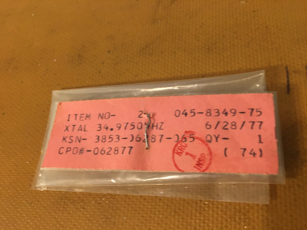 King Small Part: 045-8349-75 aka 045-08349-0075 ,  34.9750 mhz Crystal NOS.