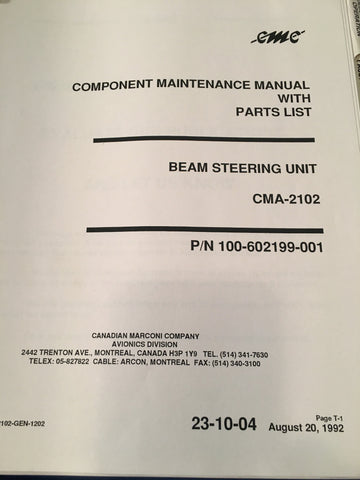 Marconi Canada CMA-2102 Component Maintenance Manual.