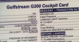Gulfstream G200 Laminated Cockpit Card.