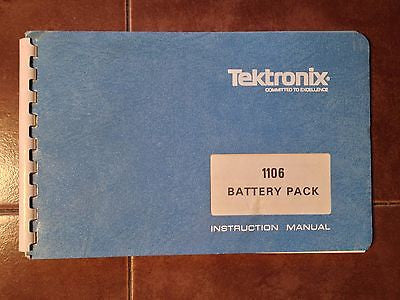 Tektronix 1106 Battery Pack Operation & Service Manual.