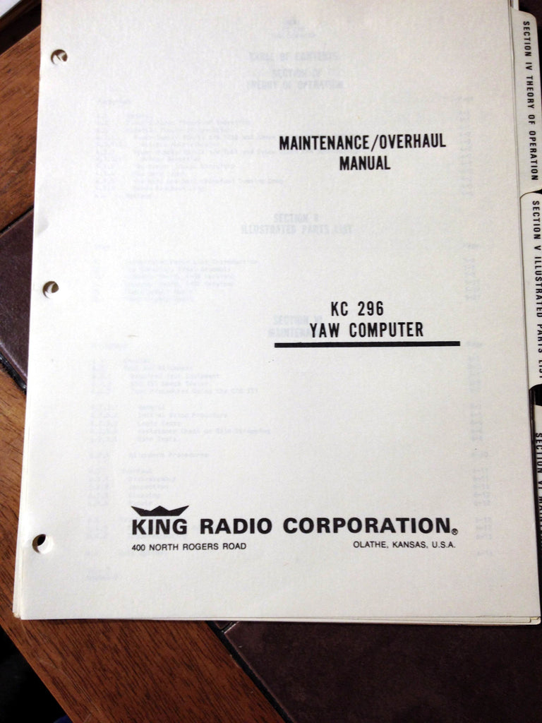 King KC-296 Yaw Computer Service Manual