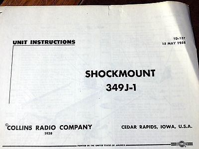 Collins Shockmount 349J-1 Instruction Guide Document.