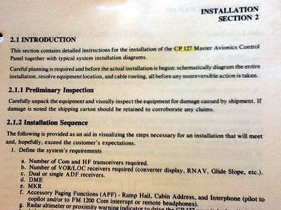 Narco CP-127 Audio Install Manual.