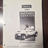ClubCar DS Golf Carts Gasoline Electric Service Manual.