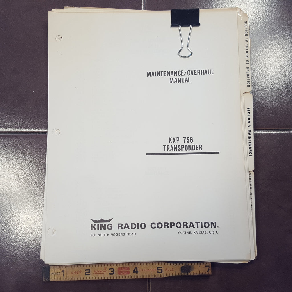 King KXP 756 Transponder Service Manual.