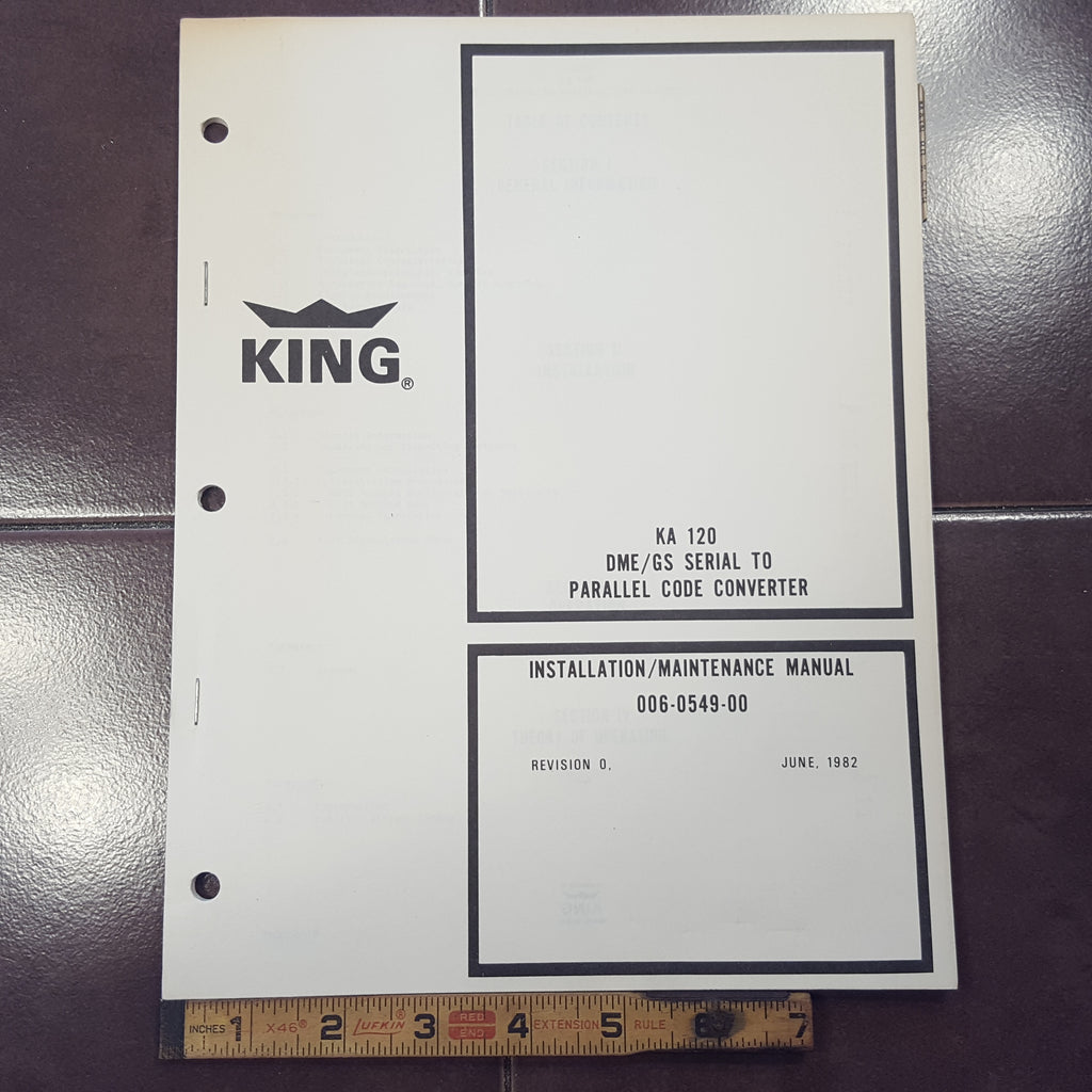 King KA 120 Code Converter Install, Service & Parts Manual.