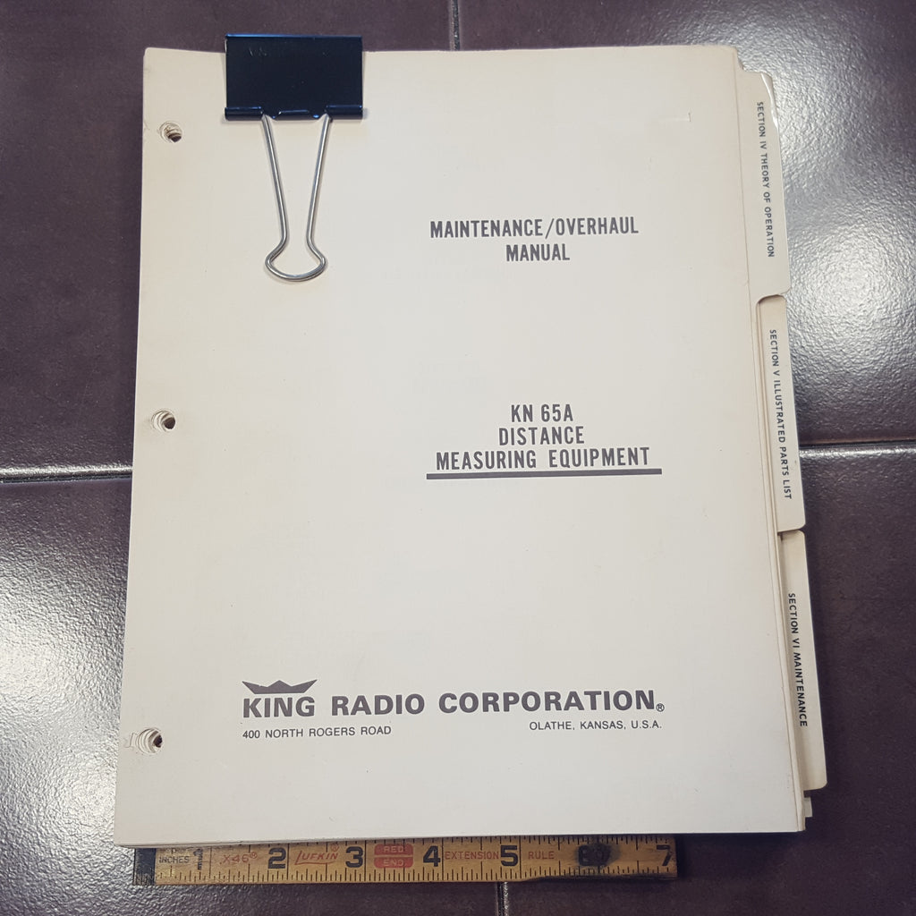 King KN-65A DME Service Manual.